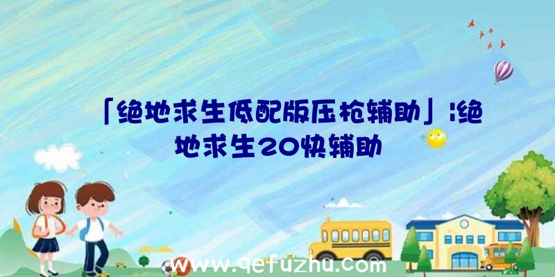 「绝地求生低配版压枪辅助」|绝地求生20快辅助